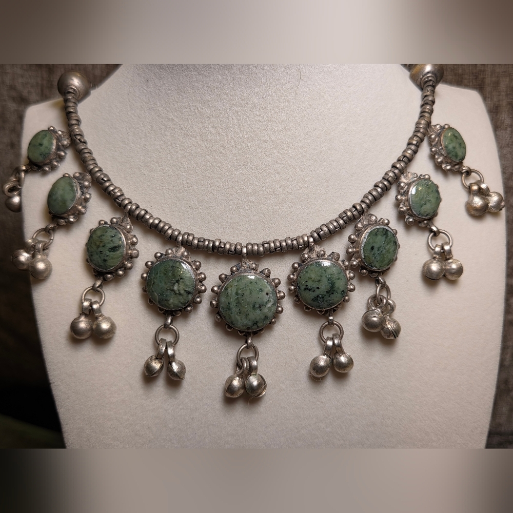 Vintage Green Gemstone Necklace